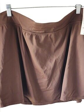 Tropical Escape Solid Brown Swimsuit Bottom Skirt NWT 18W